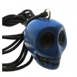 Coloured Blue Stone Skull Pendant
